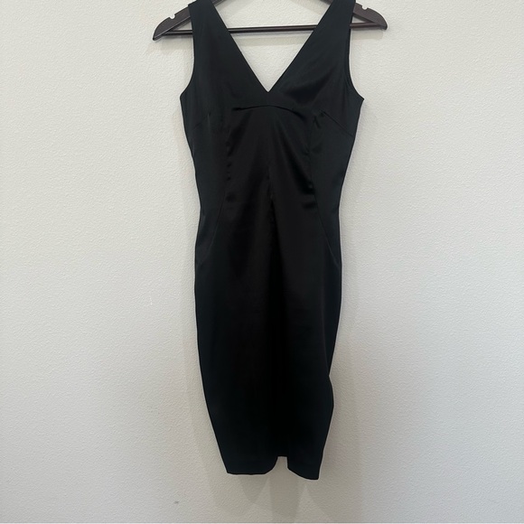 D&G Dolce & Gabbana Satin Black Backless Midi Dress - Picture 3 of 7
